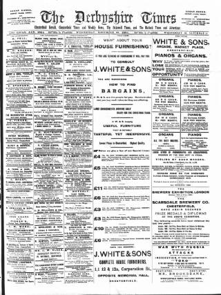 cover page of Derbyshire Times published on November 23, 1904