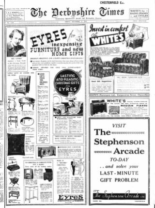 cover page of Derbyshire Times published on December 25, 1936