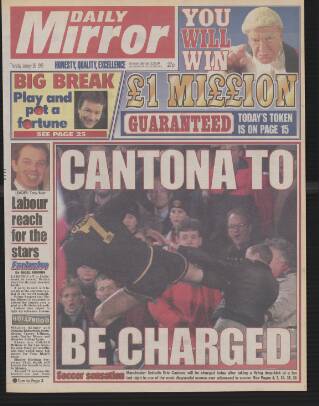 cover page of Daily Mirror published on January 26, 1995