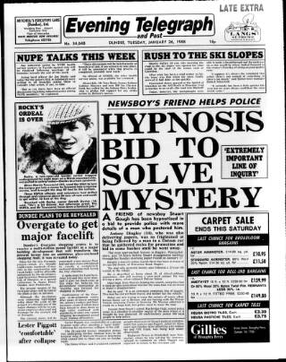 cover page of Dundee Evening Telegraph published on January 26, 1988