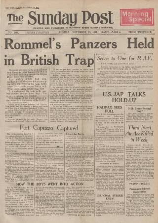 cover page of Sunday Post published on November 23, 1941