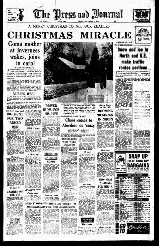 cover page of Aberdeen Press and Journal published on December 25, 1964