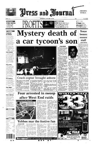 cover page of Aberdeen Press and Journal published on January 26, 1995