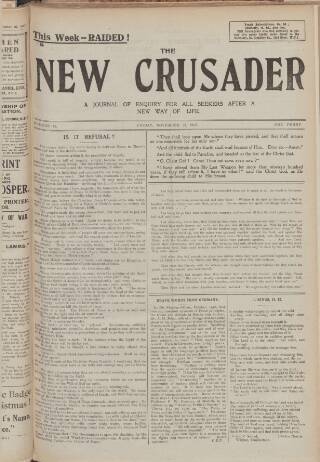 cover page of New Crusader published on November 23, 1917