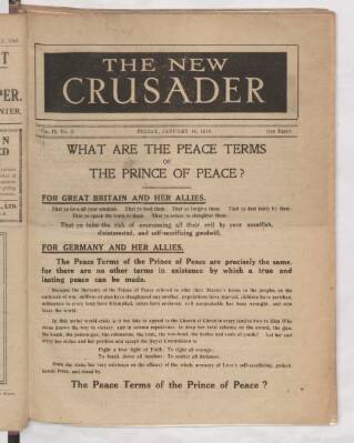 cover page of New Crusader published on January 18, 1918