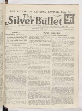 cover page of Silver Bullet published on November 20, 1918