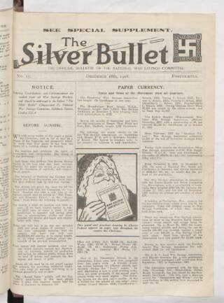 cover page of Silver Bullet published on December 18, 1918