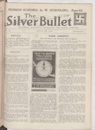 cover page of Silver Bullet published on January 8, 1919