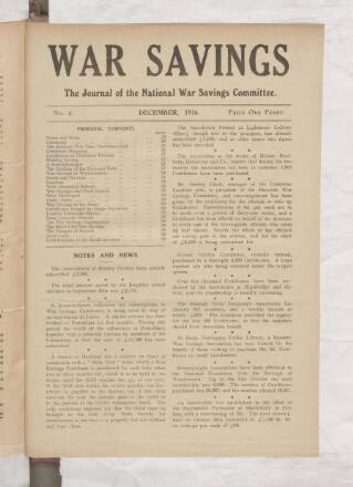 cover page of War Savings published on December 1, 1916