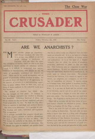 cover page of New Crusader published on December 5, 1919