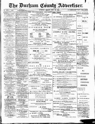 cover page of Durham County Advertiser published on November 23, 1894