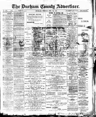 cover page of Durham County Advertiser published on December 25, 1896