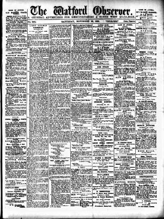 cover page of Watford Observer published on November 23, 1901