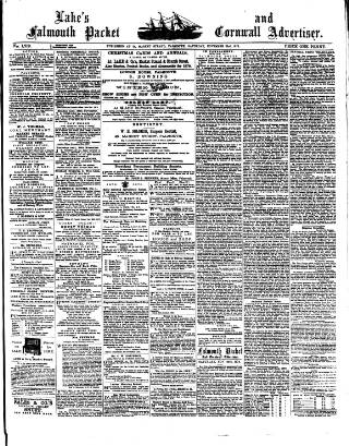 cover page of Lake's Falmouth Packet and Cornwall Advertiser published on November 23, 1878