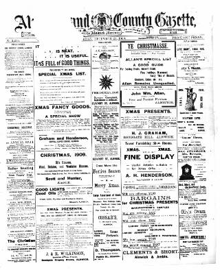 cover page of Alnwick Mercury published on December 25, 1909