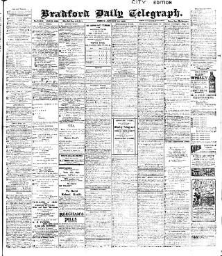 cover page of Bradford Daily Telegraph published on January 26, 1906