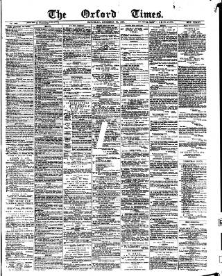 cover page of Oxford Times published on December 25, 1886