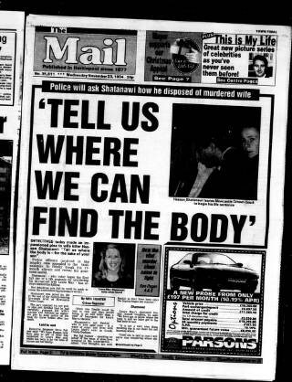 cover page of Hartlepool Northern Daily Mail published on November 23, 1994