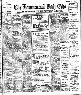 cover page of Bournemouth Daily Echo published on November 15, 1909