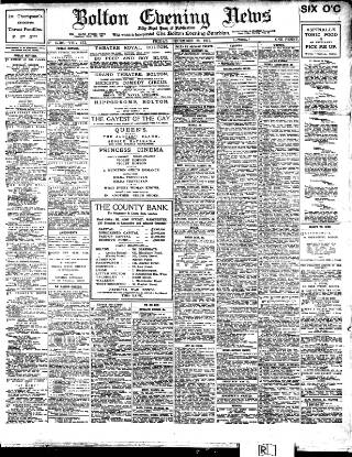 cover page of Bolton Evening News published on December 28, 1917