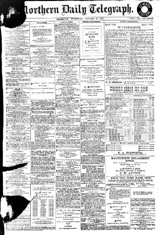 cover page of Northern Daily Telegraph published on January 26, 1910