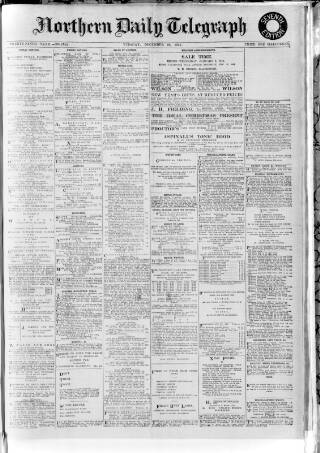 cover page of Northern Daily Telegraph published on December 29, 1914