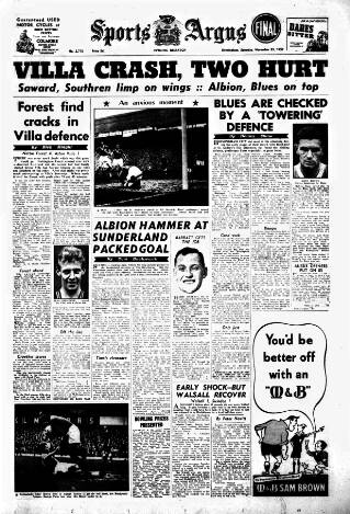 cover page of Sports Argus published on November 23, 1957