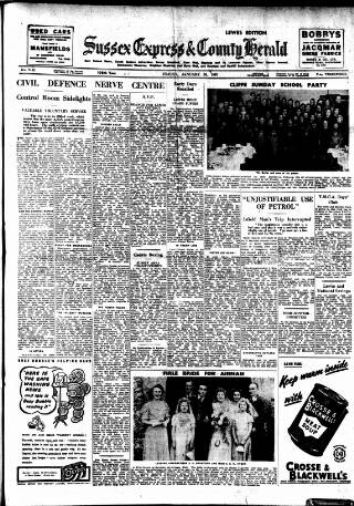 cover page of Sussex Express published on January 26, 1945