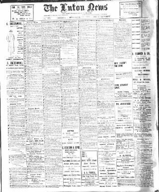 cover page of Luton News and Bedfordshire Chronicle published on November 23, 1905