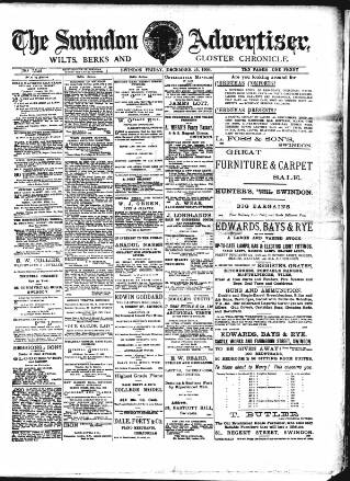 cover page of Swindon Advertiser and North Wilts Chronicle published on December 25, 1903