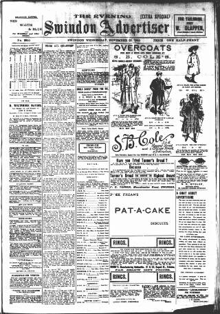 cover page of Swindon Advertiser and North Wilts Chronicle published on November 23, 1910