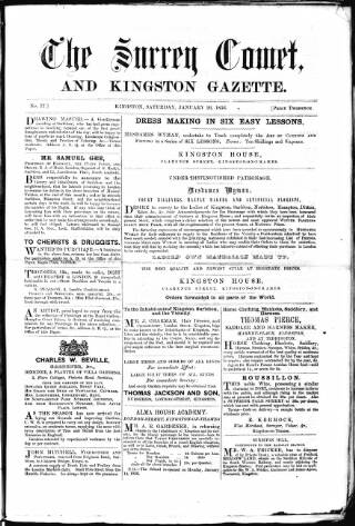 cover page of Surrey Comet published on January 26, 1856