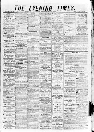 cover page of Glasgow Evening Times published on November 23, 1880