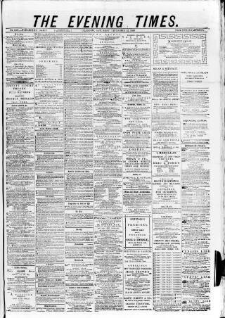 cover page of Glasgow Evening Times published on December 25, 1880