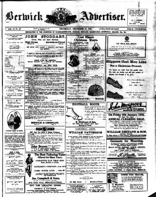 cover page of Berwick Advertiser published on December 25, 1930