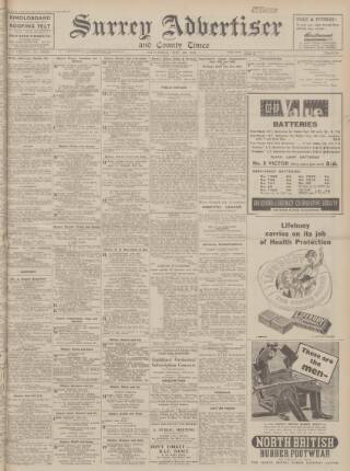 cover page of Surrey Advertiser published on November 23, 1940