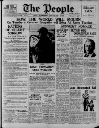 cover page of The People published on January 26, 1936