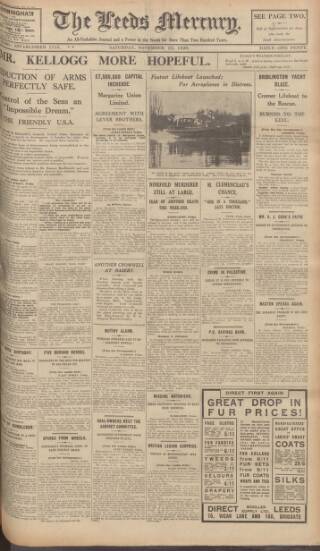 cover page of Leeds Mercury published on November 23, 1929