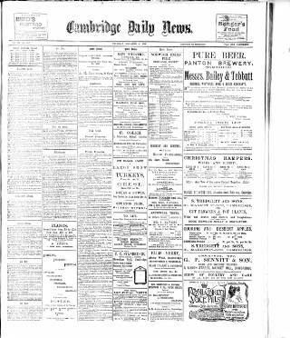 cover page of Cambridge Daily News published on December 25, 1900