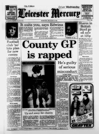 cover page of Leicester Daily Mercury published on November 23, 1988