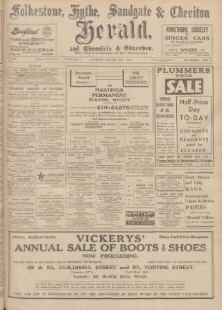 cover page of Folkestone, Hythe, Sandgate & Cheriton Herald published on January 26, 1935