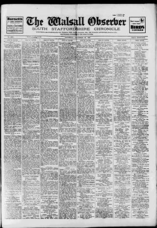 cover page of Walsall Observer published on November 23, 1946