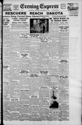 cover page of Liverpool Evening Express published on November 23, 1946