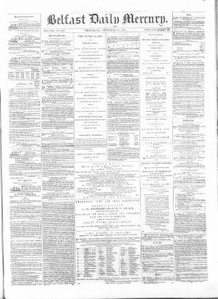 cover page of Belfast Mercury published on November 23, 1859