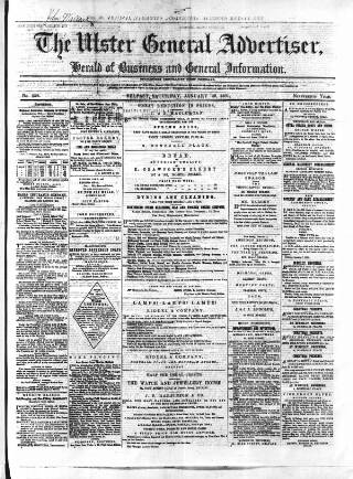 cover page of Ulster General Advertiser, Herald of Business and General Information published on January 26, 1861