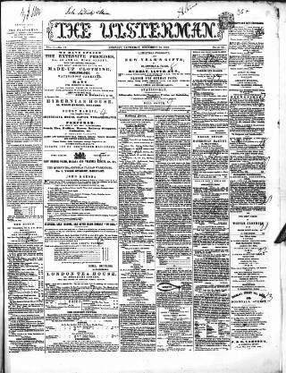 cover page of The Ulsterman published on December 25, 1852