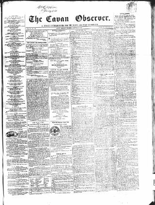 cover page of Cavan Observer published on January 26, 1861