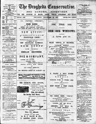 cover page of Drogheda Conservative published on November 23, 1895