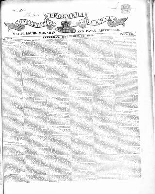 cover page of Drogheda Conservative Journal published on December 30, 1848