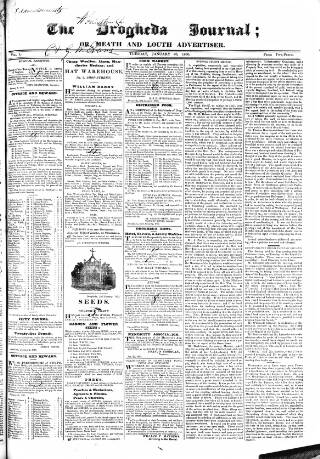 cover page of Drogheda Journal, or Meath & Louth Advertiser published on January 26, 1830